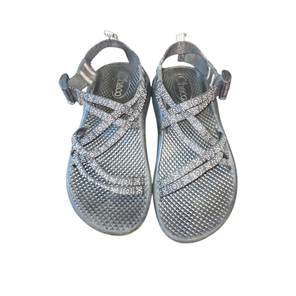 Chaco ZX/1 EcoTread Unisex Kids Black & White Strappy Adjustable‎ Sandals Size 2